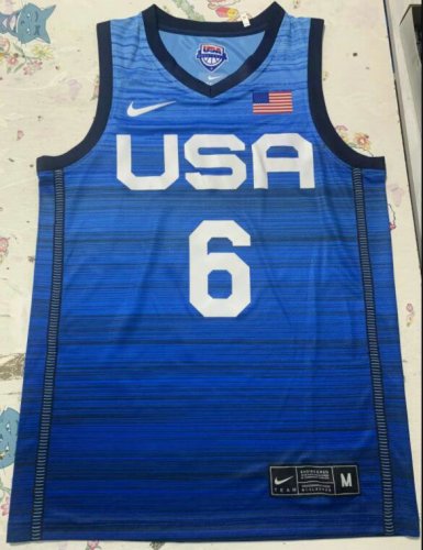 6 Lillard 2020 Olympic USA Team jersey blue